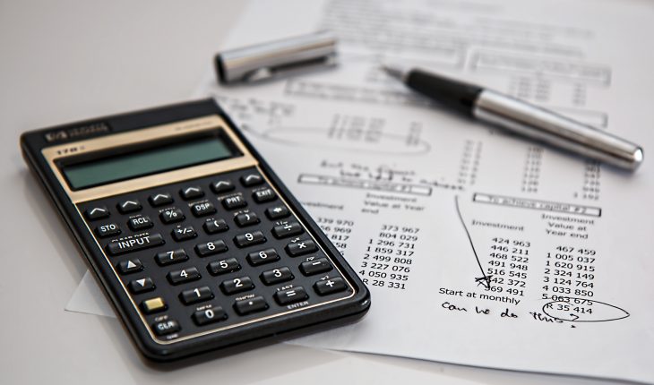 Calculator and balance sheet